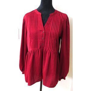 Knox Rose Balloon Sleeve  Red Blouse  Small   EUC